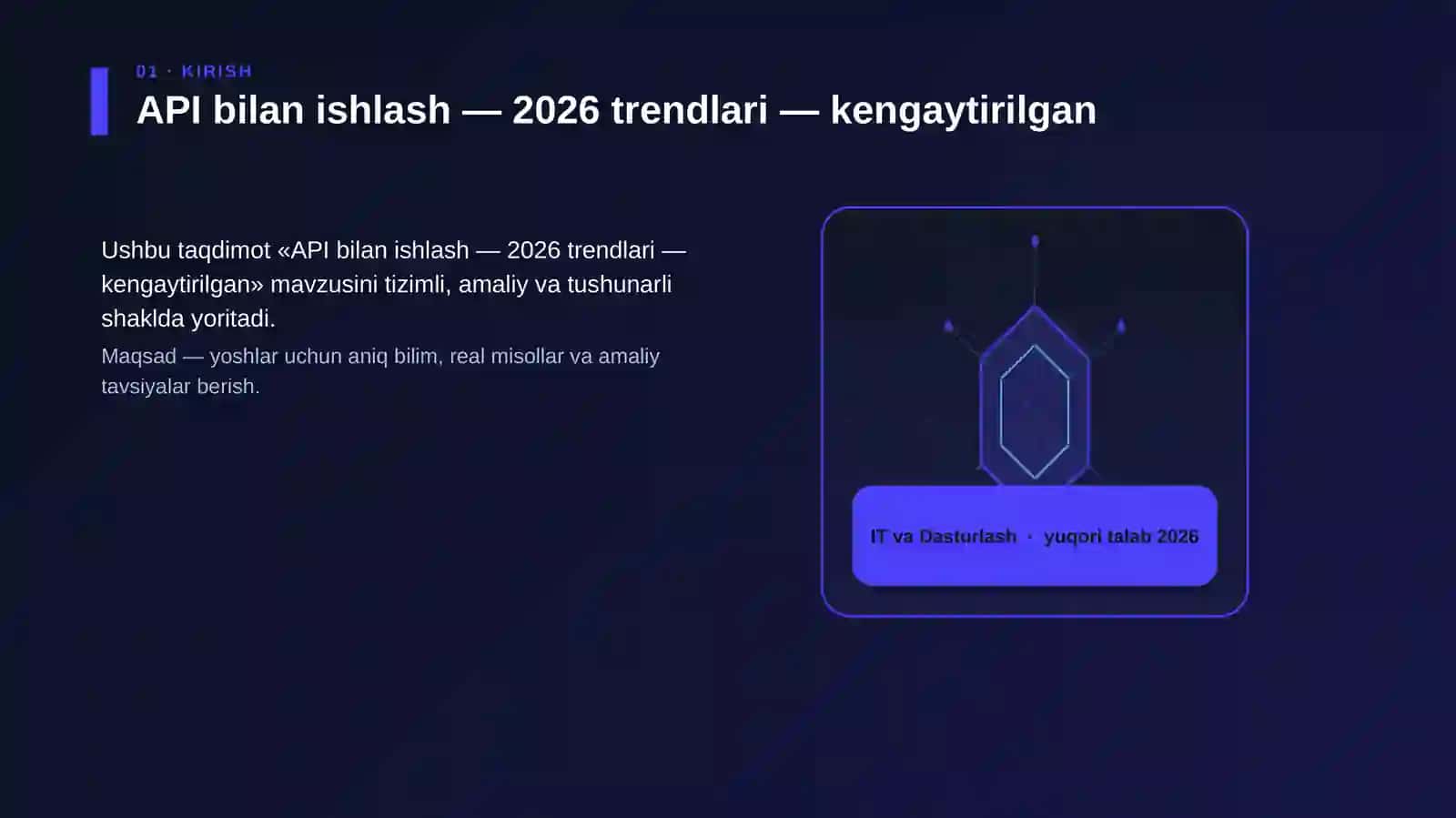 API bilan ishlash — 2026 trendlari — kengaytirilgan 3