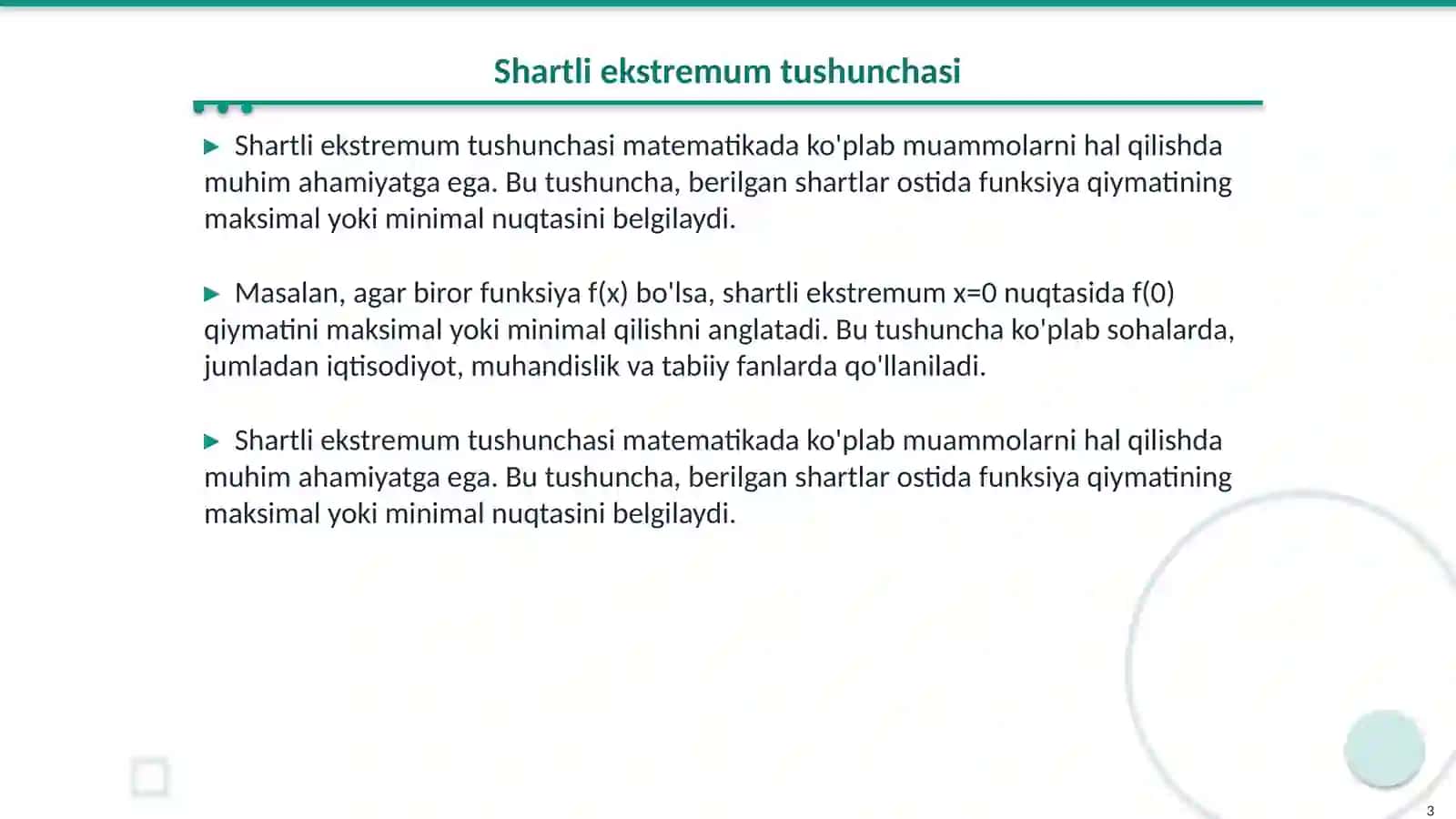 Shartli ekstremum 3