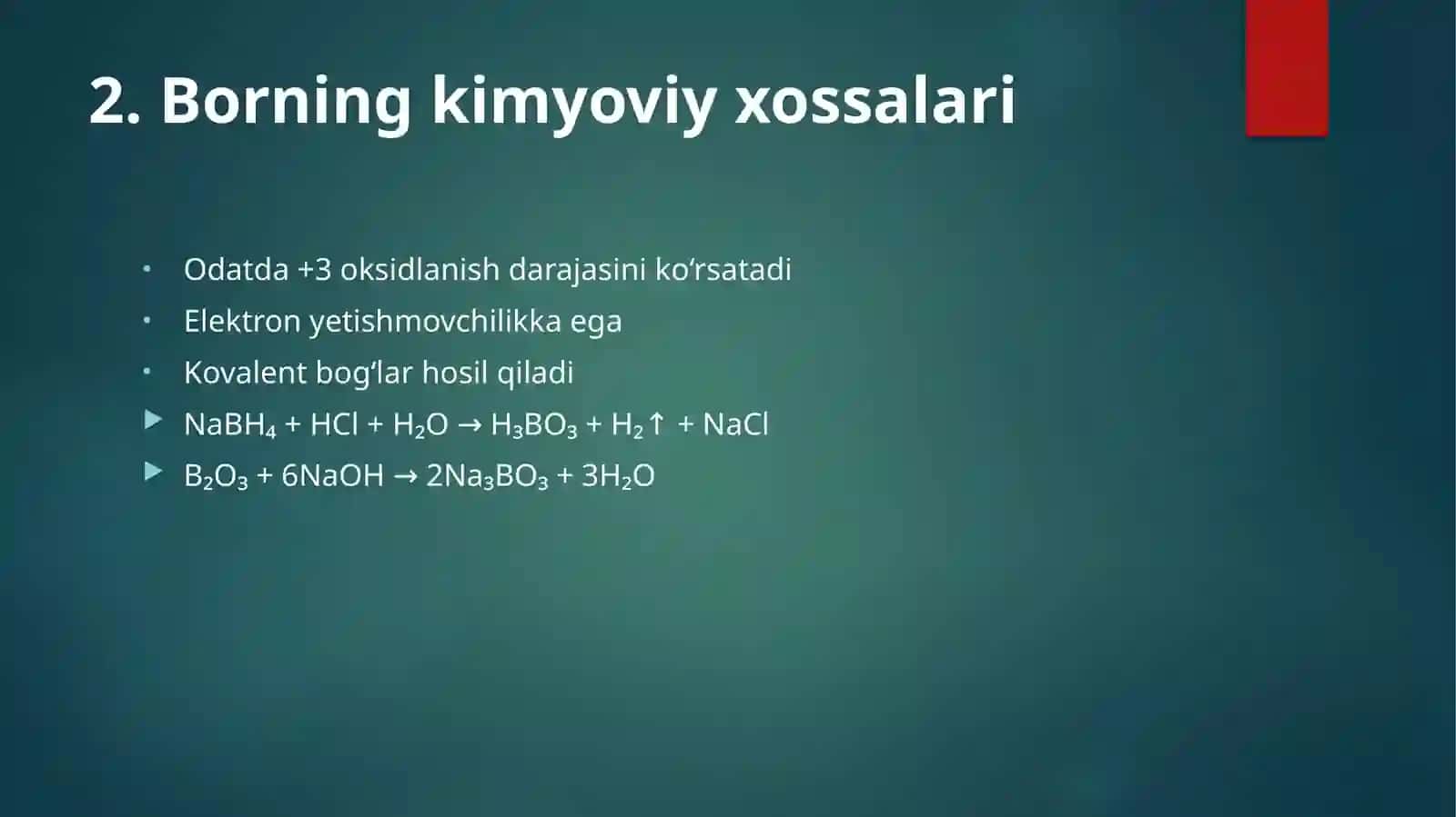 Borning kompleks birikmalari 3