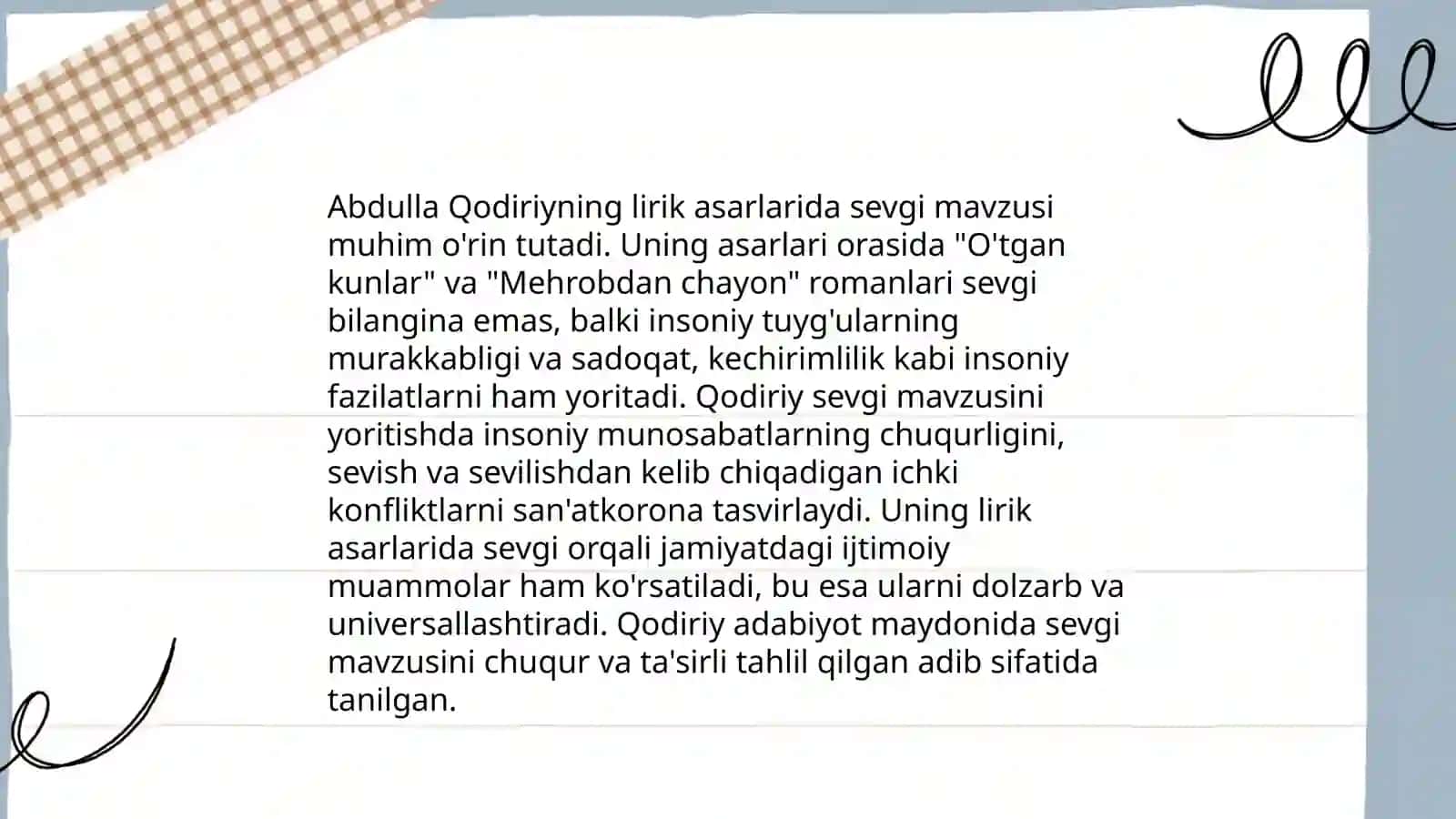 Abdulla Qodiriy lirik asarlarini o'rganish va tahlil qilish 3