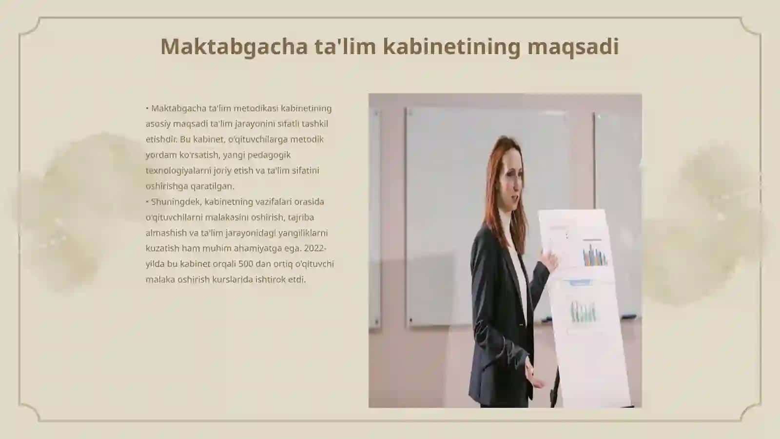 Respublika maktabgacha ta'lim mnetodikasi kabinetining tuzilishi а vazifalari 3