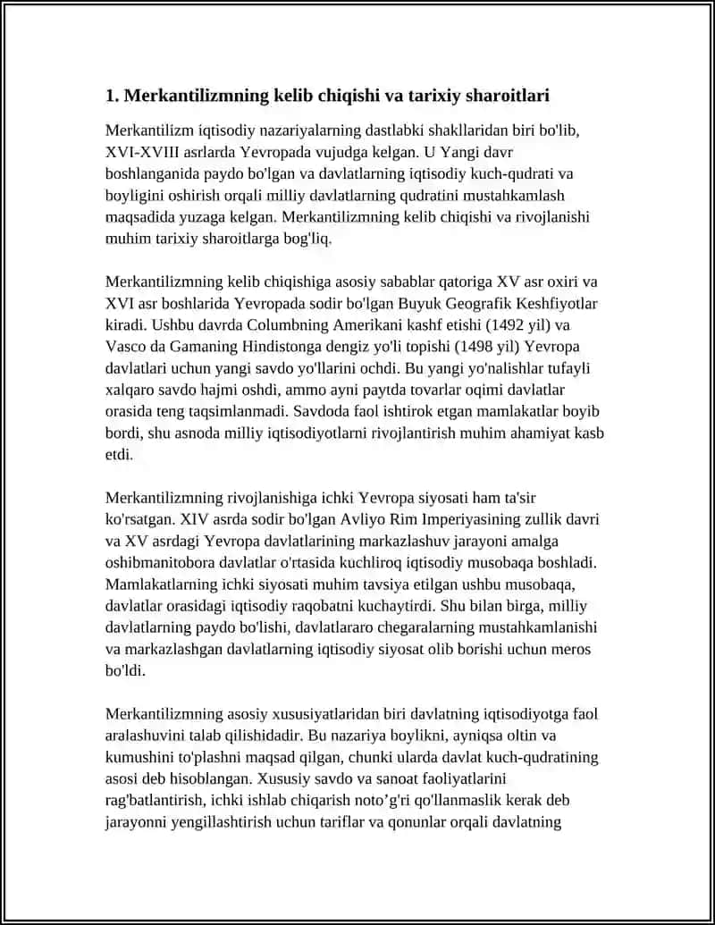 IQTISODIYOT TALIMOT TARIXI MERKANTILIZM 3