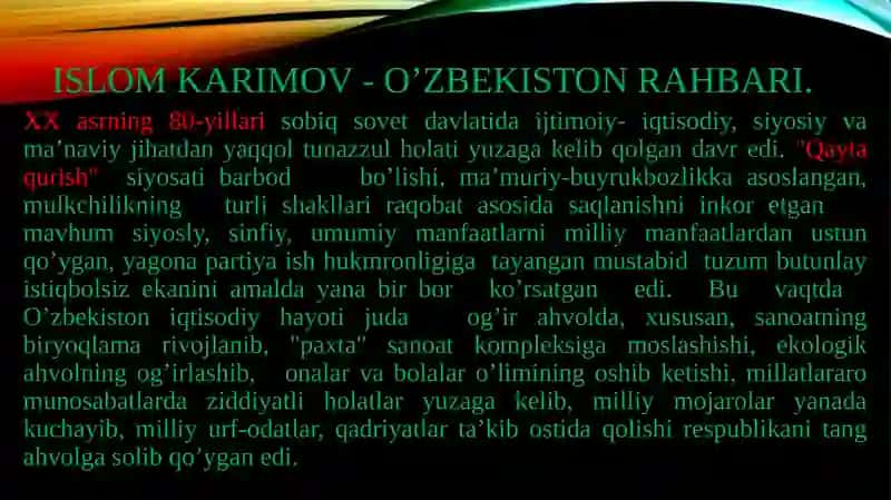 O`zbekistonmustaqillikyo`lida 3