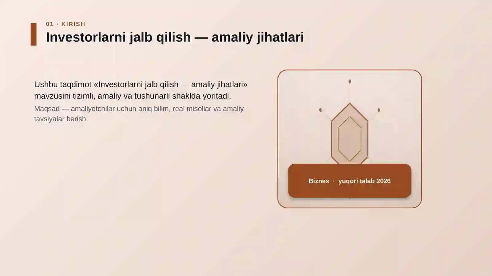 Investorlarni jalb qilish — amaliy jihatlari 3