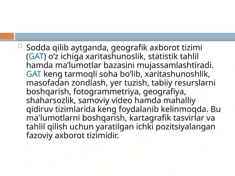 Geografik axborot tizimlari 3