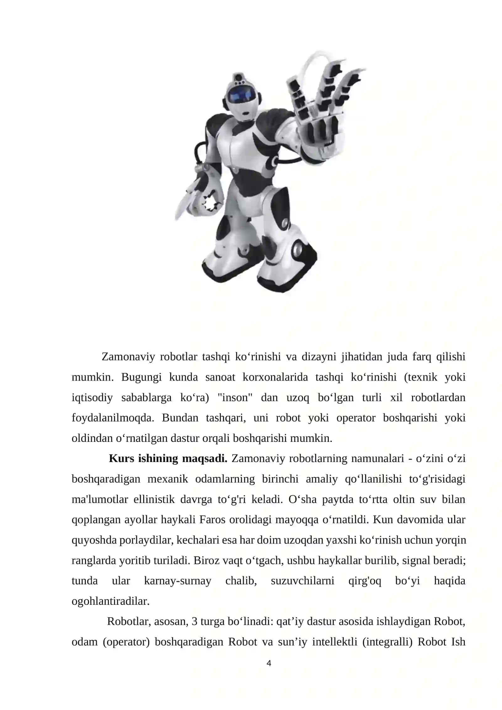 ROBOT MANIPULYATOR HARAKATINI MODELLSHTIRISH 3