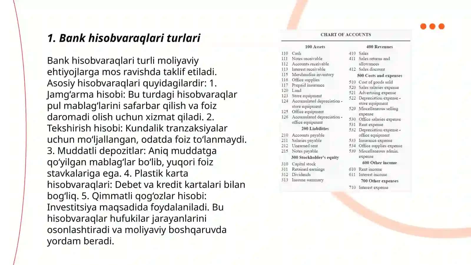Bank hisobvaraqlari va ularni turlari 3