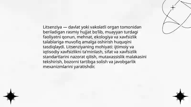 Litsenziya tushunchasi 3