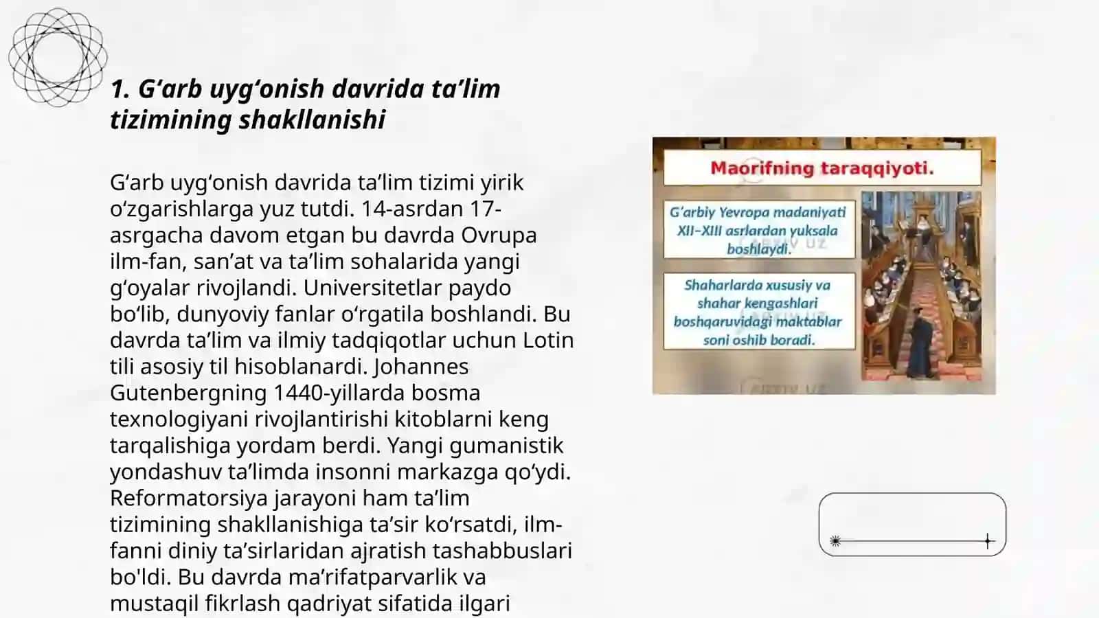Gʻarb uyğonish davrida pedagogik fikrlar taraqqiyoti 3