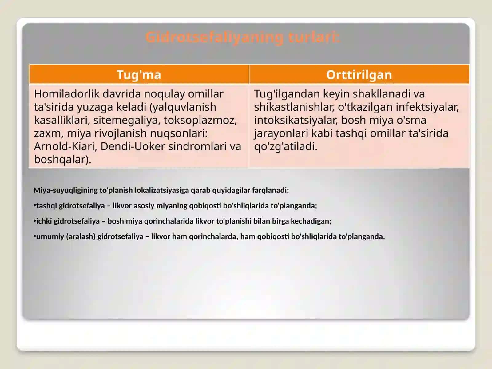 Gidrosefaliya (bosh miya istisqosi) diagnostikasi va klinikasi 3