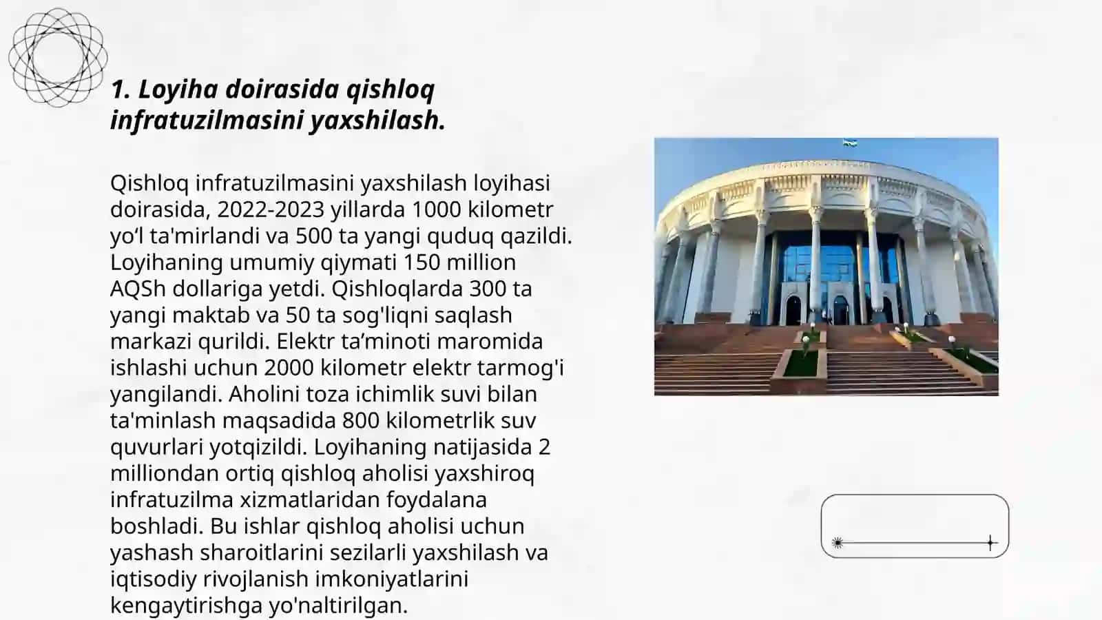 Islom taraqqiyot banki ishtirokida “qishloq joylarni kompleks rivojlantirish” (2-bosqich) loyihasi 3