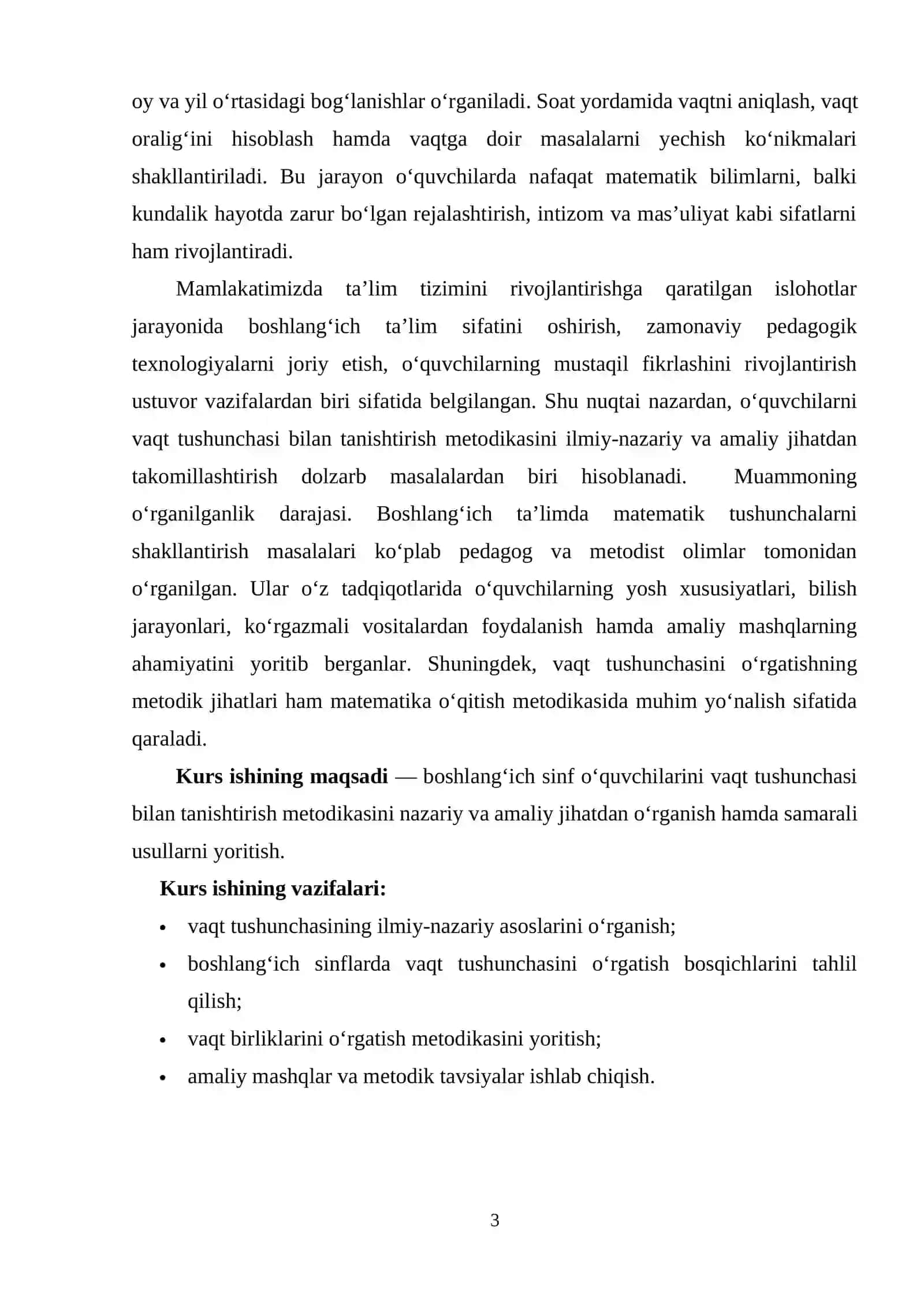 O‘quvchilarni vaqt tushunchasi bilan tanishtirish metodikasi 3