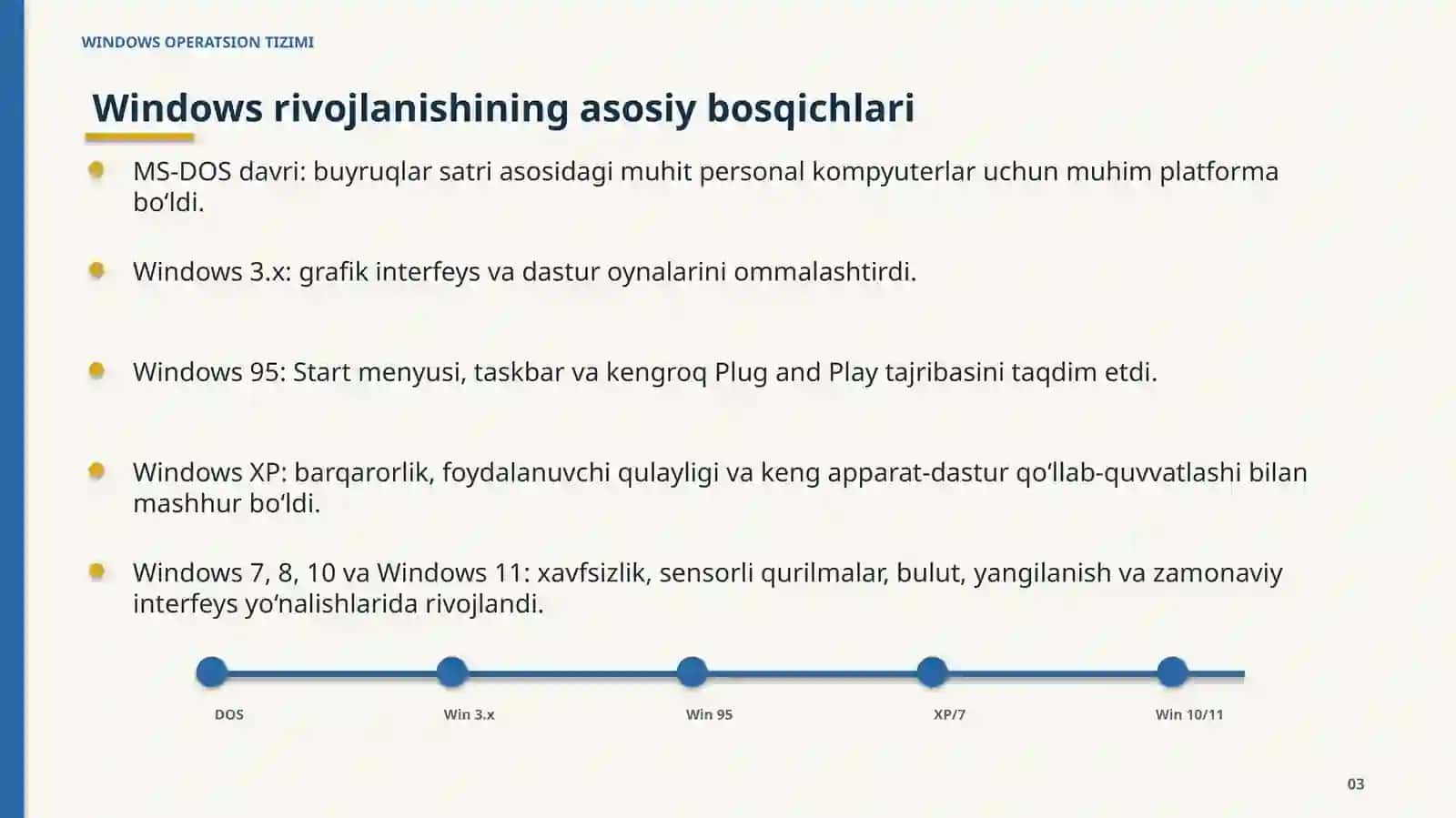 WINDOWS OPERATSION TIZIMI 3