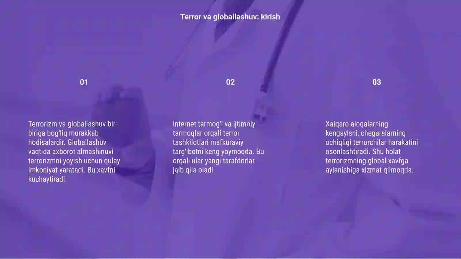 Terror va globallashuvini tamin etuvchi omillar 3