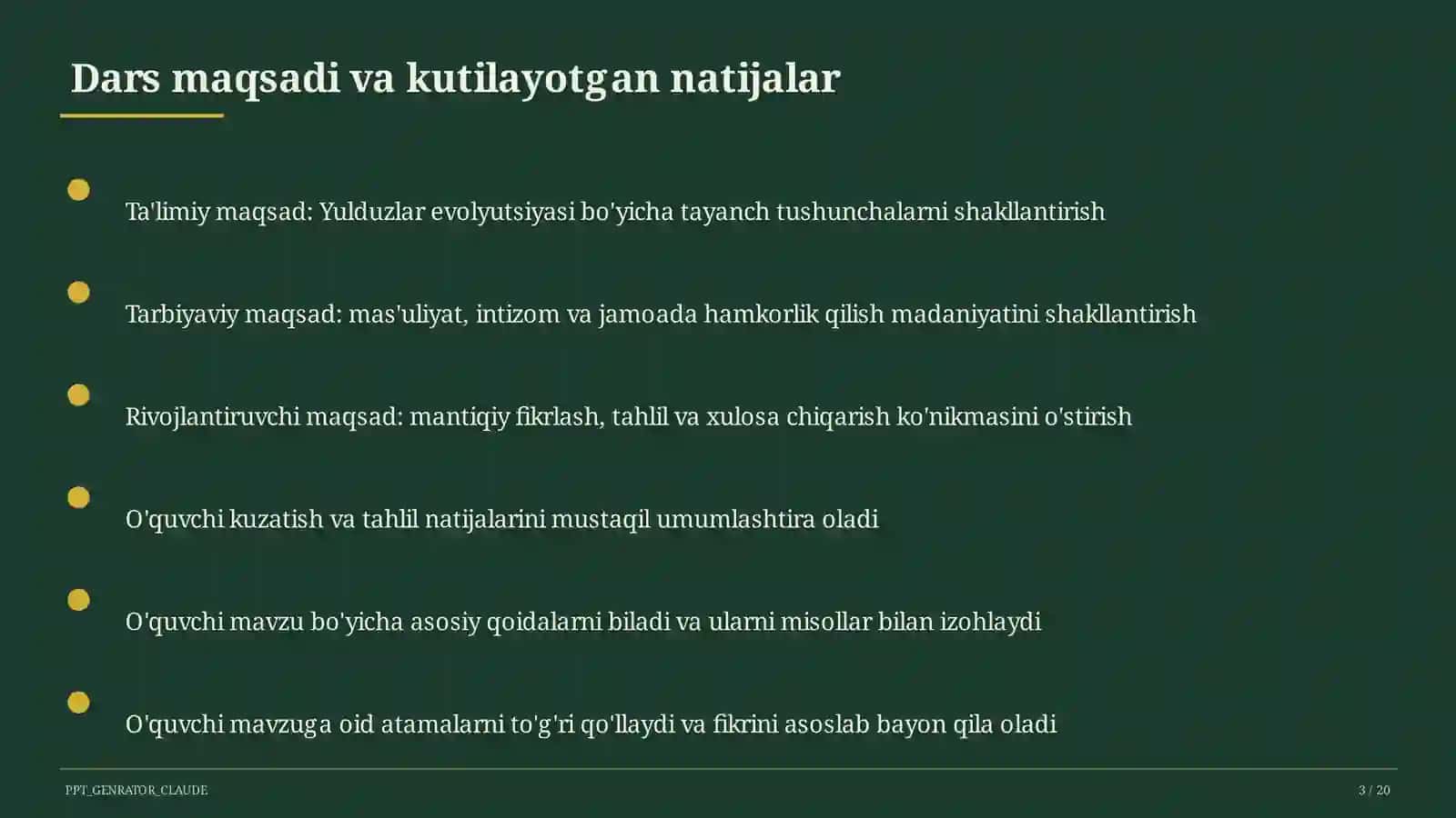 Yulduzlar evolyutsiyasi (11-sinf) 3
