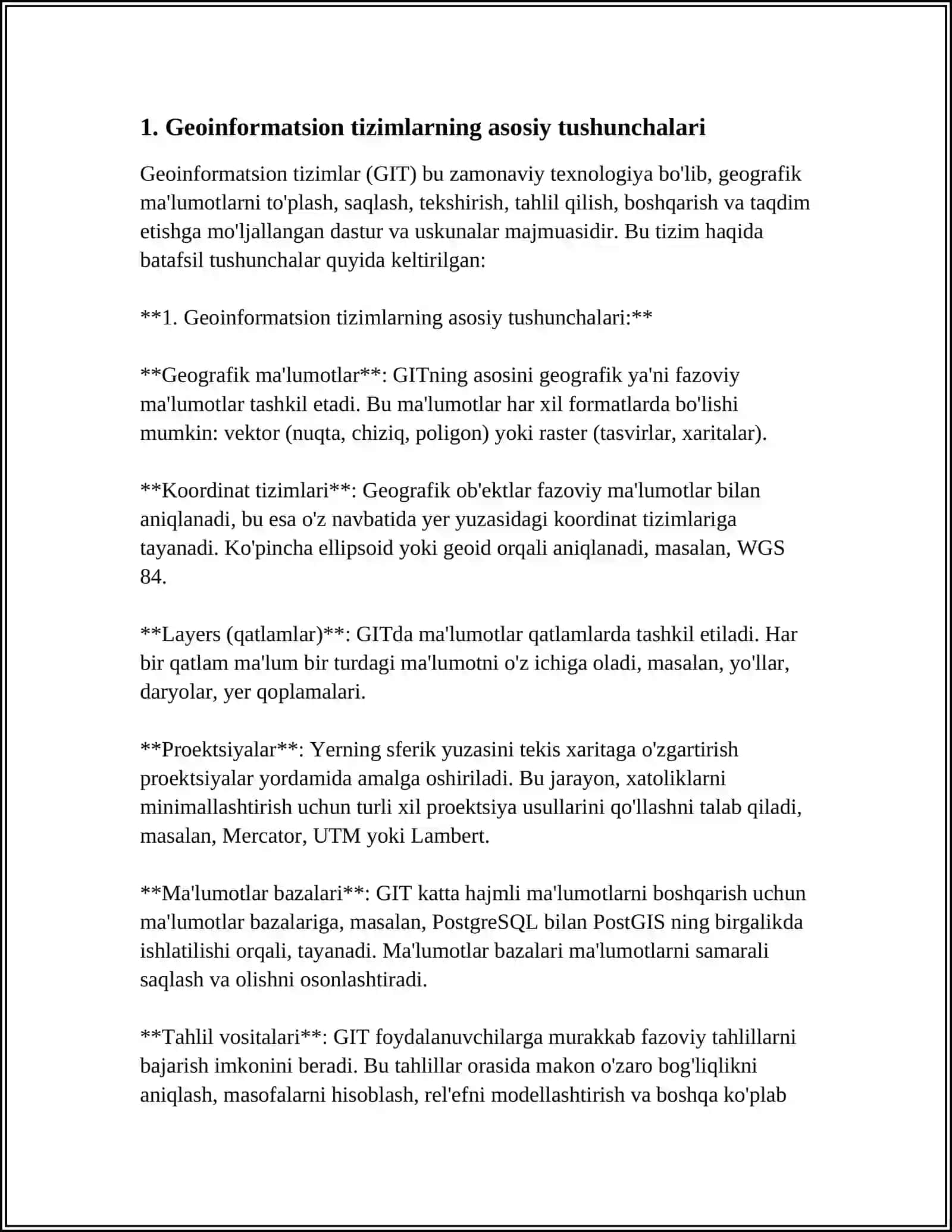 GEOINFORMATSION TIZIMLAR 3