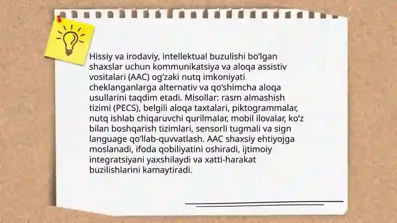 Kommunikatsiya va aloqa assistiv vositalari, Sensorli va stimulyatsiya vositalari 3