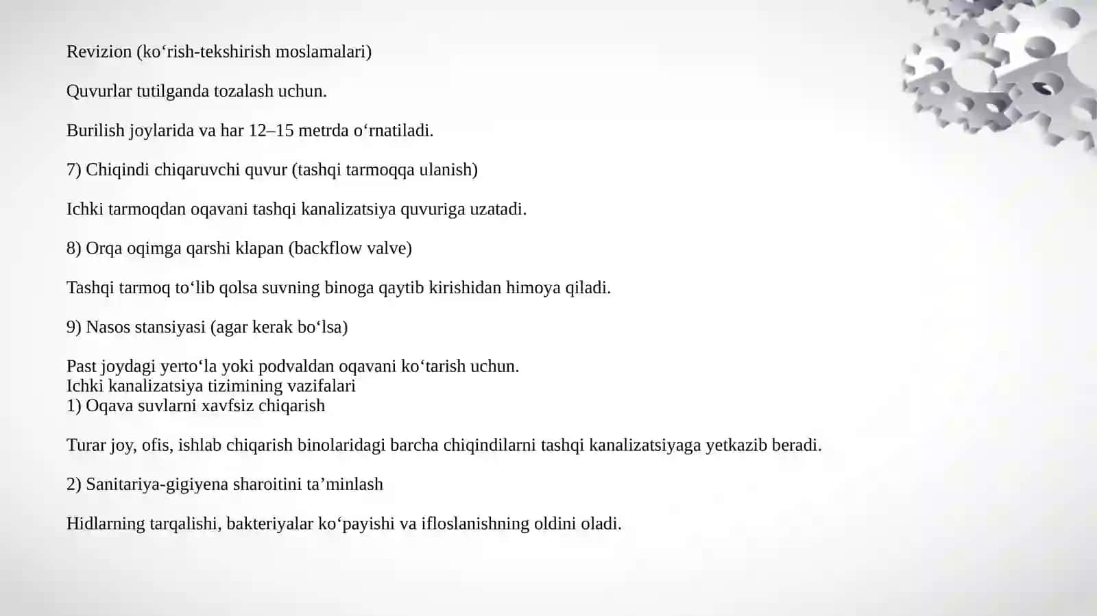Ichki kanalizatsiyaning uskunalari 3
