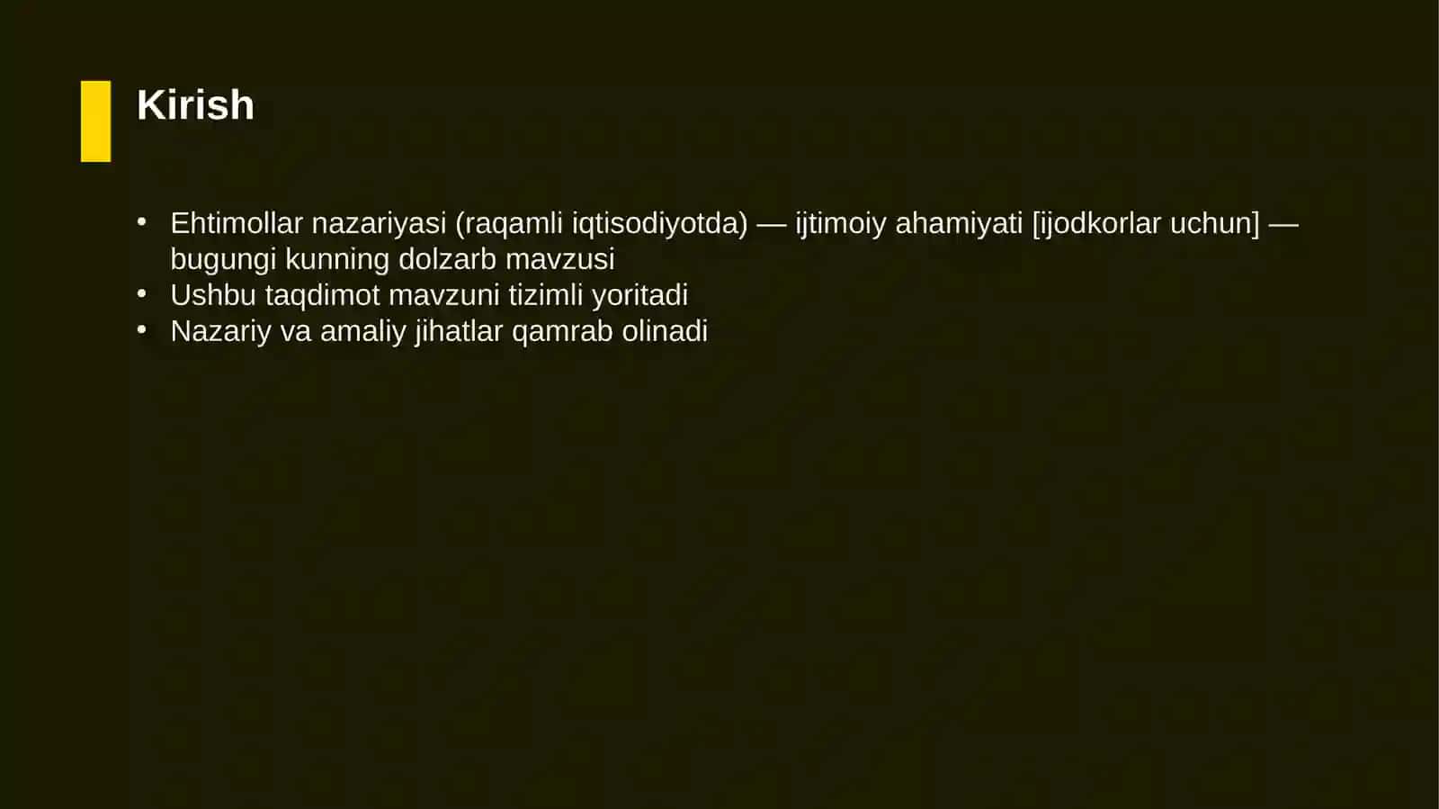 Ehtimollar nazariyasi (raqamli iqtisodiyotda) - ijtimoiy ahamiyati [ijodkorlar uchun] 3