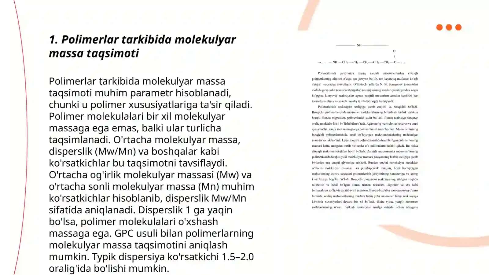 Polimerlarning polidispresligini aniqlash 3