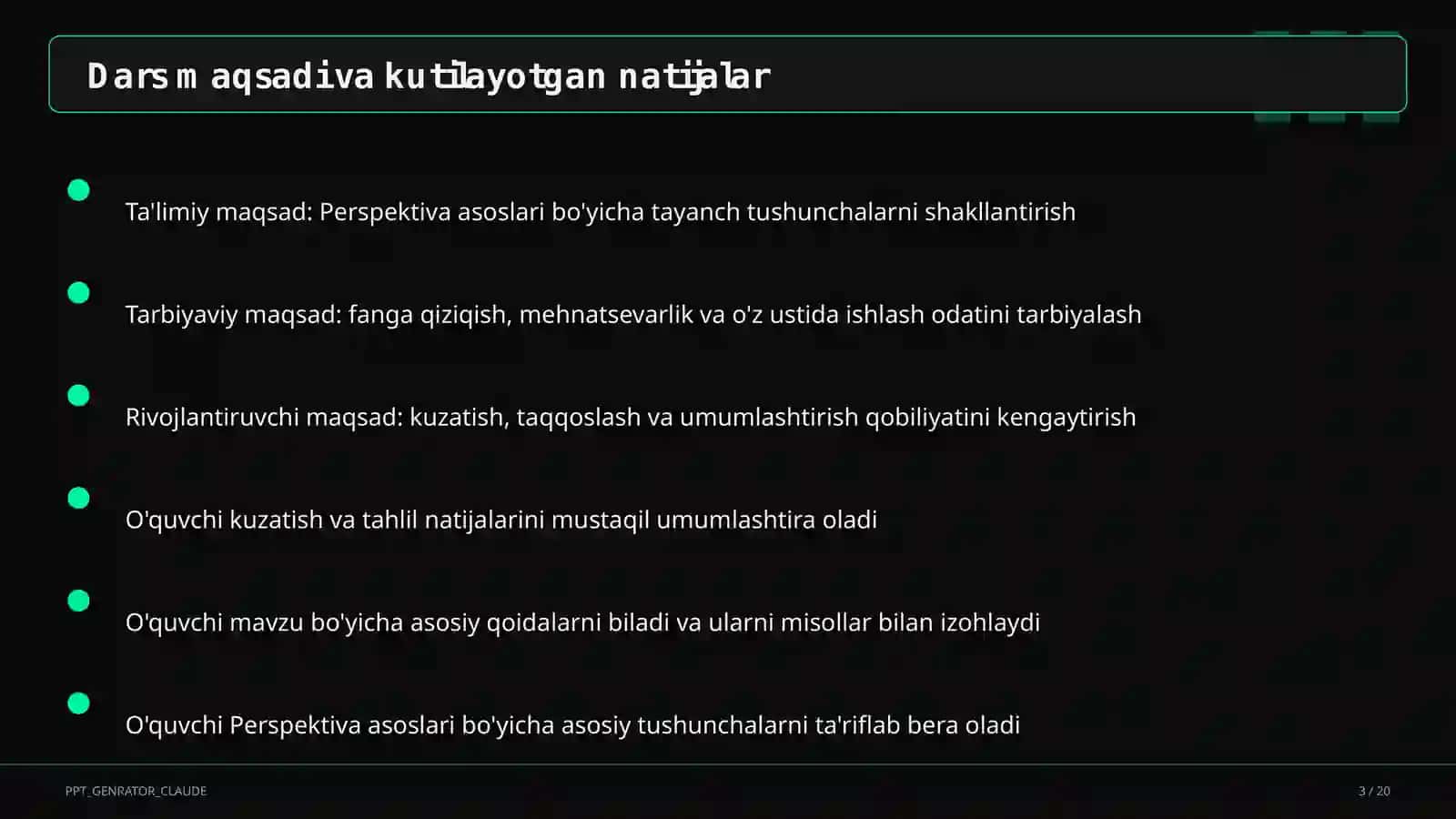 Perspektiva asoslari (5-sinf) 3