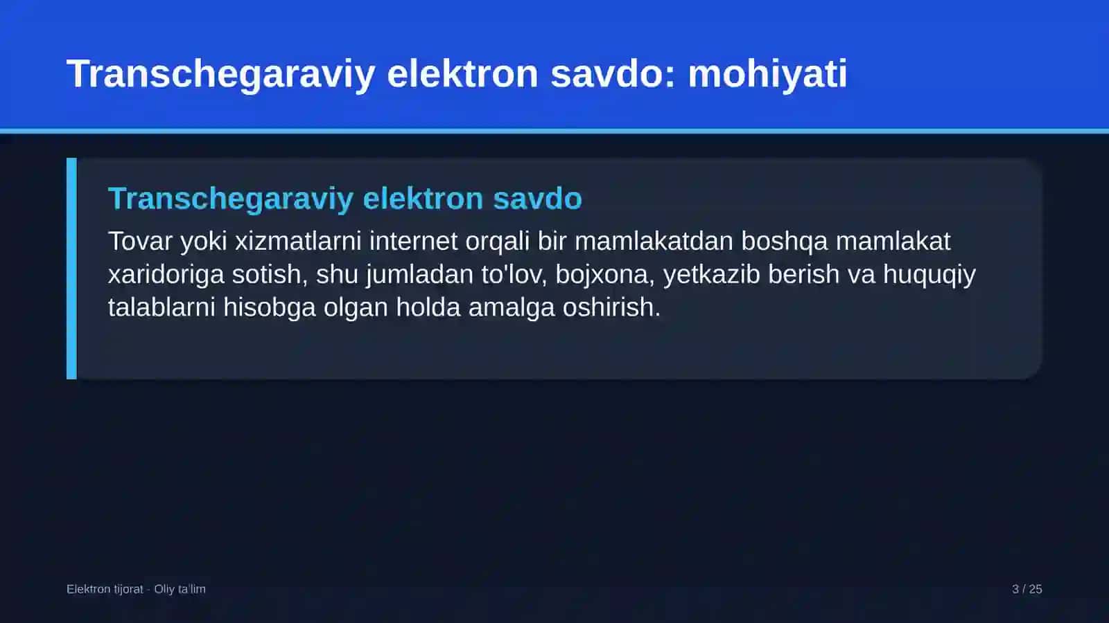 optik tolali aloqa tarmoqlarida transchegaraviy elektron savdo 6889 3