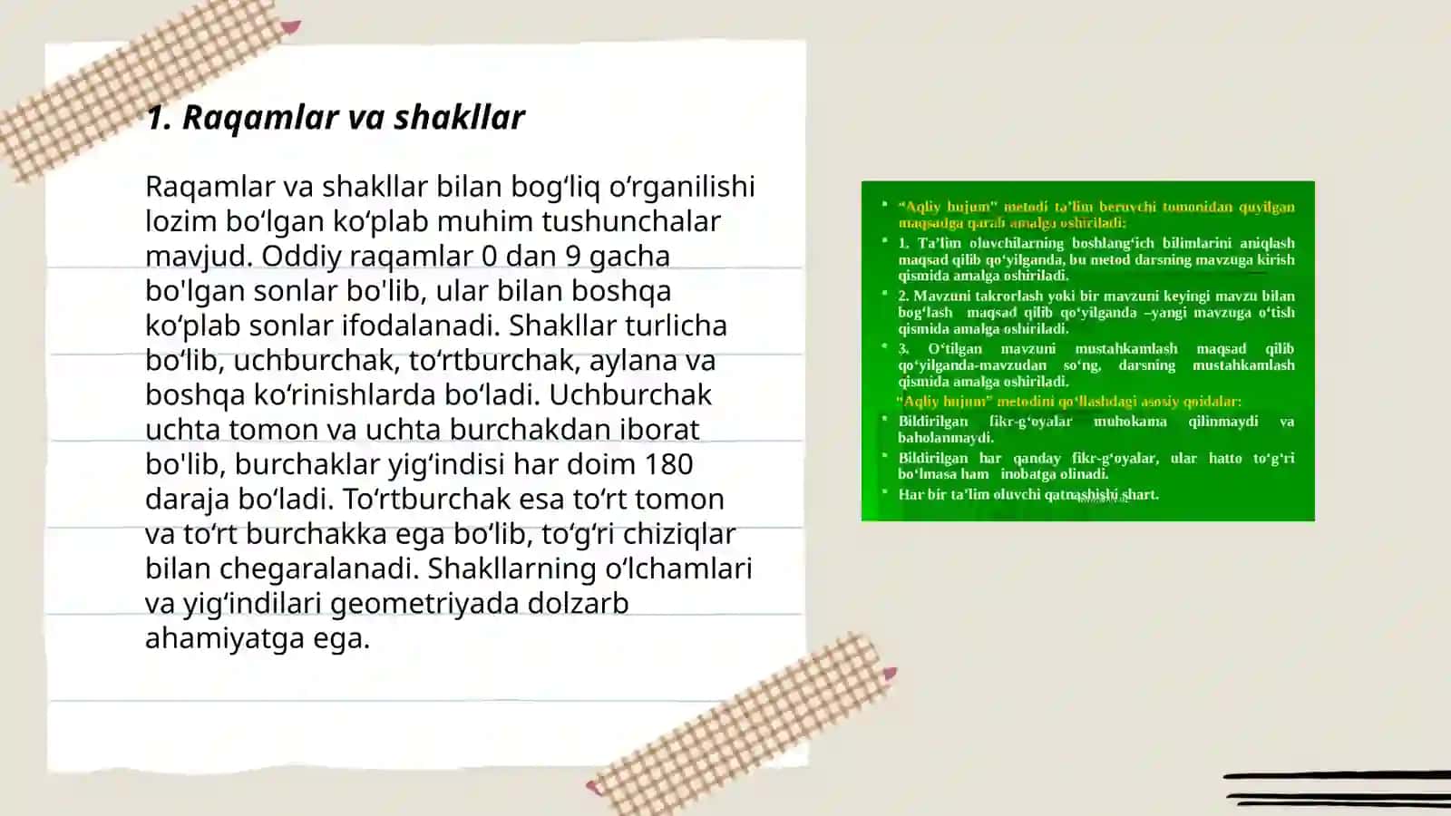 Raqamlar va shakllar 3