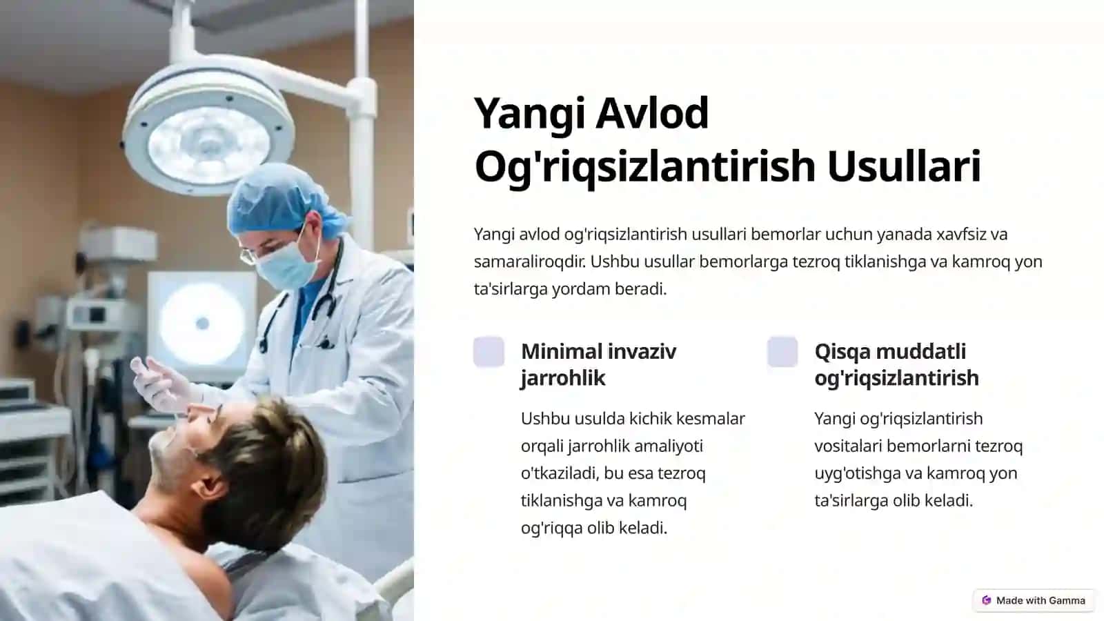 Zamonaviy Jarrohlik: Og'riqsizlantirish va Asbob-Uskunalar 3
