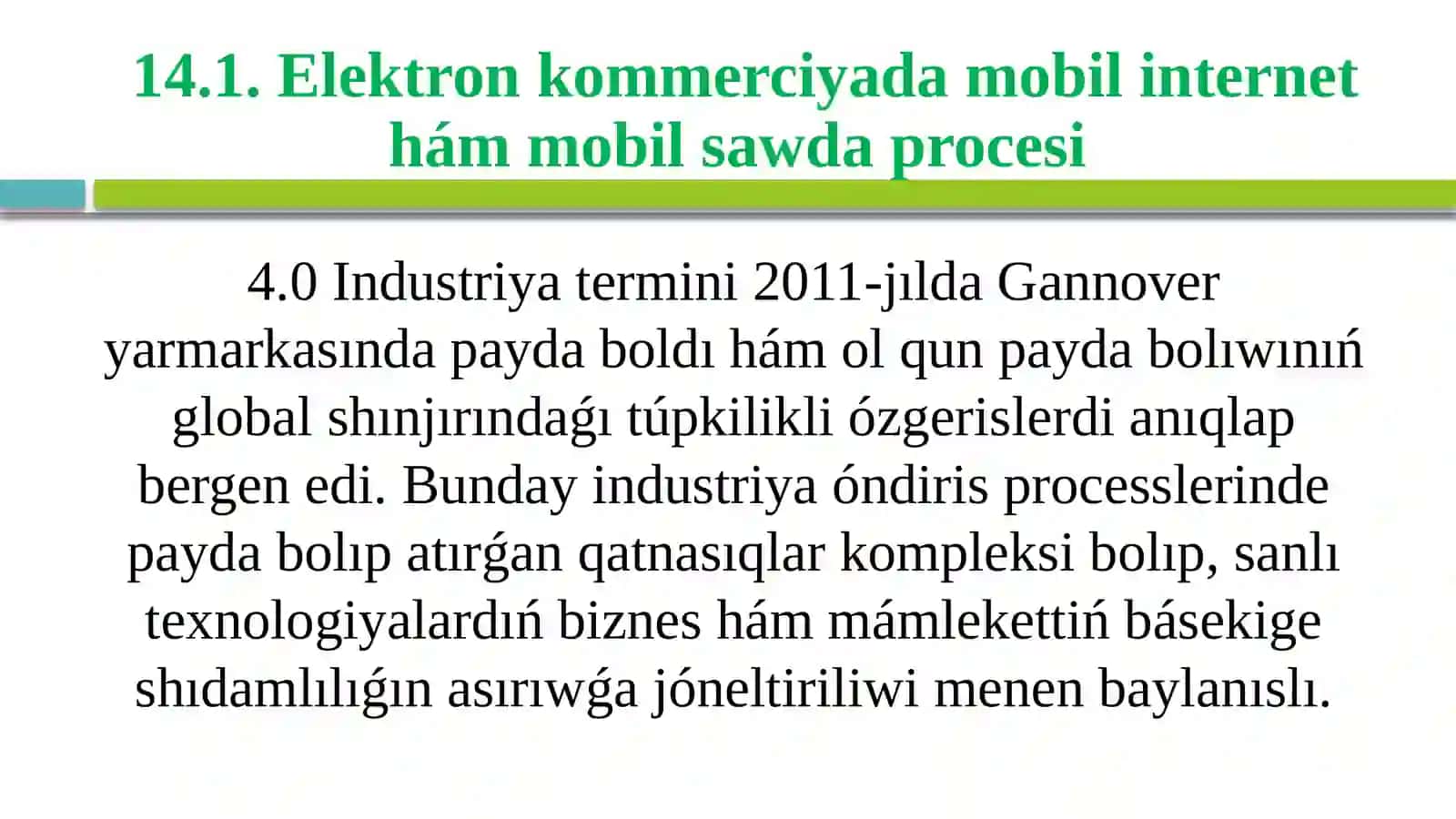 SANLI ELEKTRON KOMMERCIYA HÁM 4.0 INDUSTRIYANIŃ RAWAJLANIW KELESHEGI 3