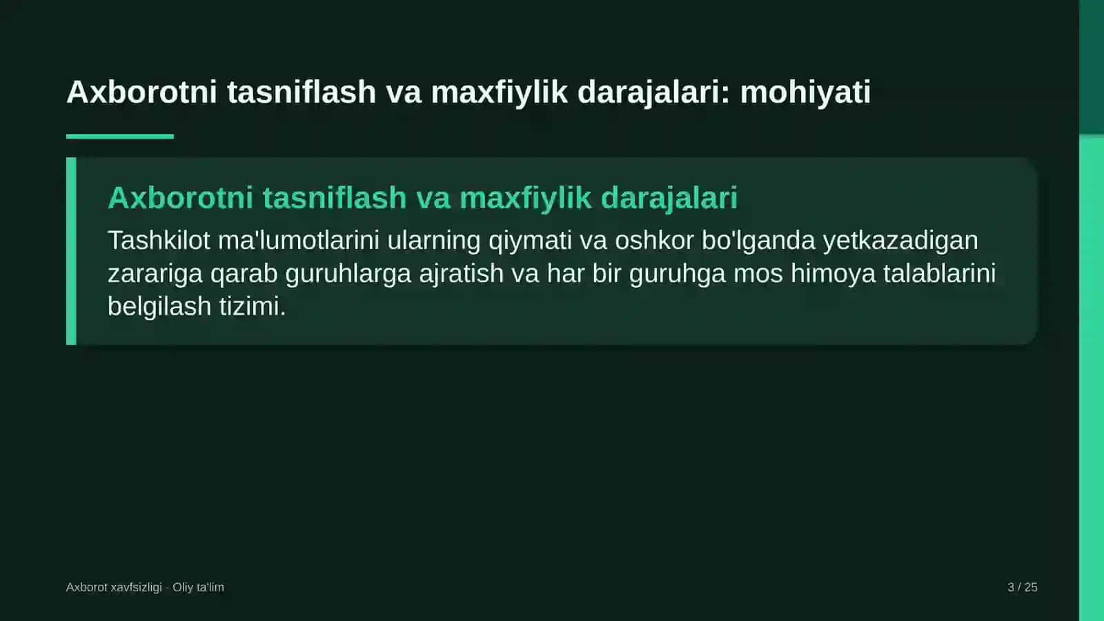 gidrotexnika qurilishida axborotni tasniflash va maxfiylik darajalarini belgilash 9812 3