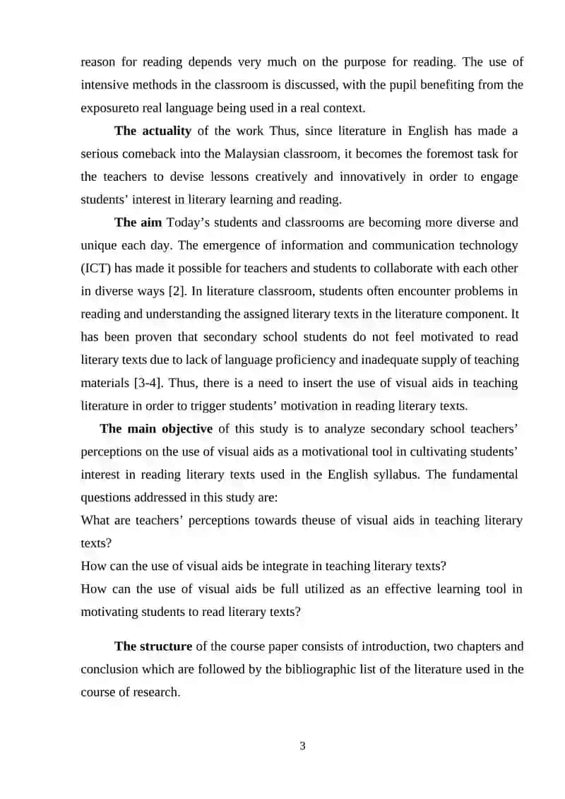 Using Visual Aids as a Motivational Tool in Enhancing Students’ Interest in Reading Literary Texts 3