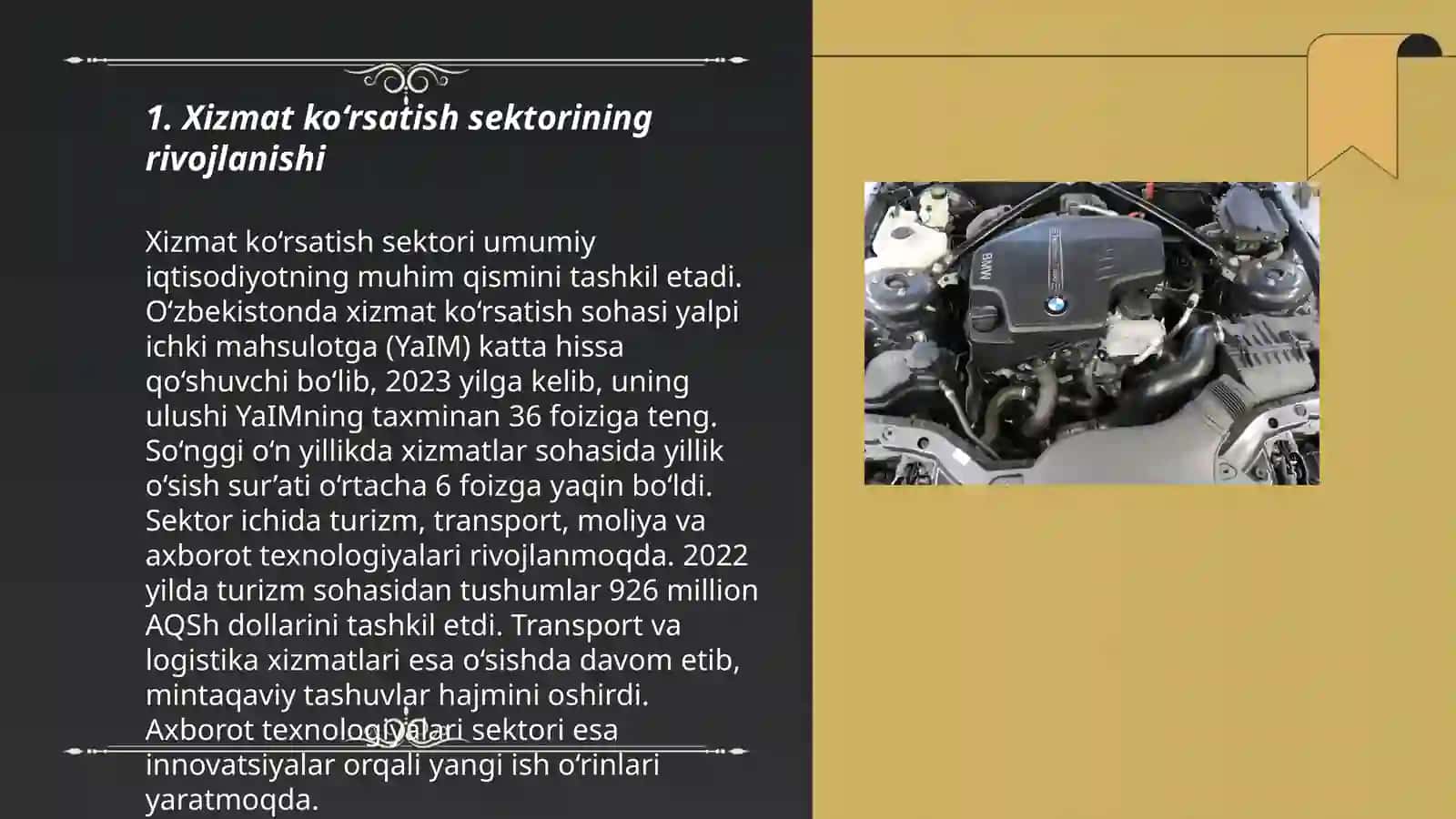 Xizmat ko‘rsatish ishlab chiqarishning tarkibiy qismi sifatida 3