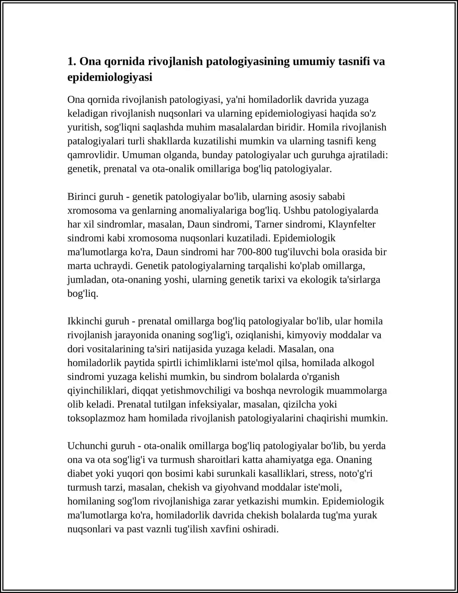 ONA QORNIDA RIVOJLANISH PATOLOGIYASI 3