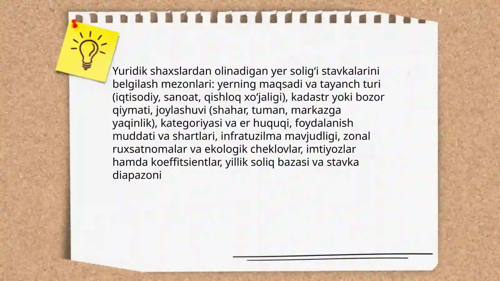 Yuridik shaxslardan olinadigan yer soligʻi stavkalari 3