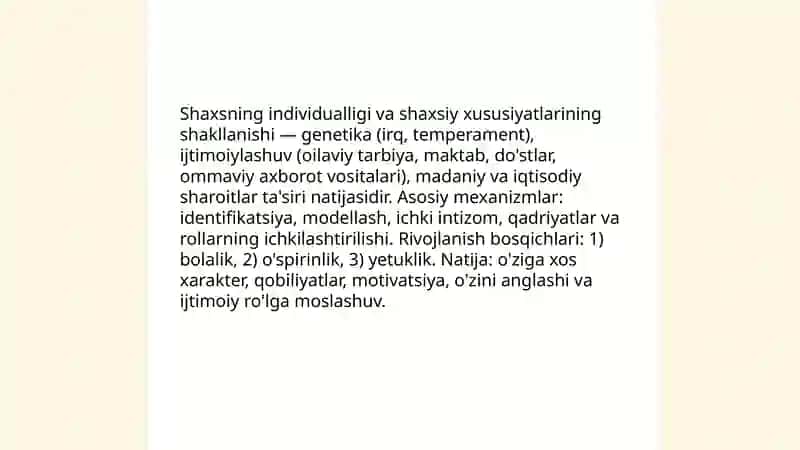 Shaxsning shakllanishi va ijtimoiylashishi 3