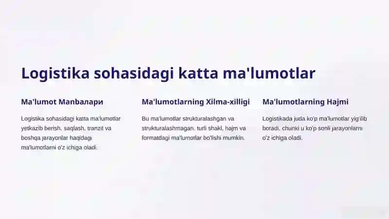 Logistika operatsiyalarini boshqarishda katta ma'lumotlarni tahliliy texnologiyalari 3