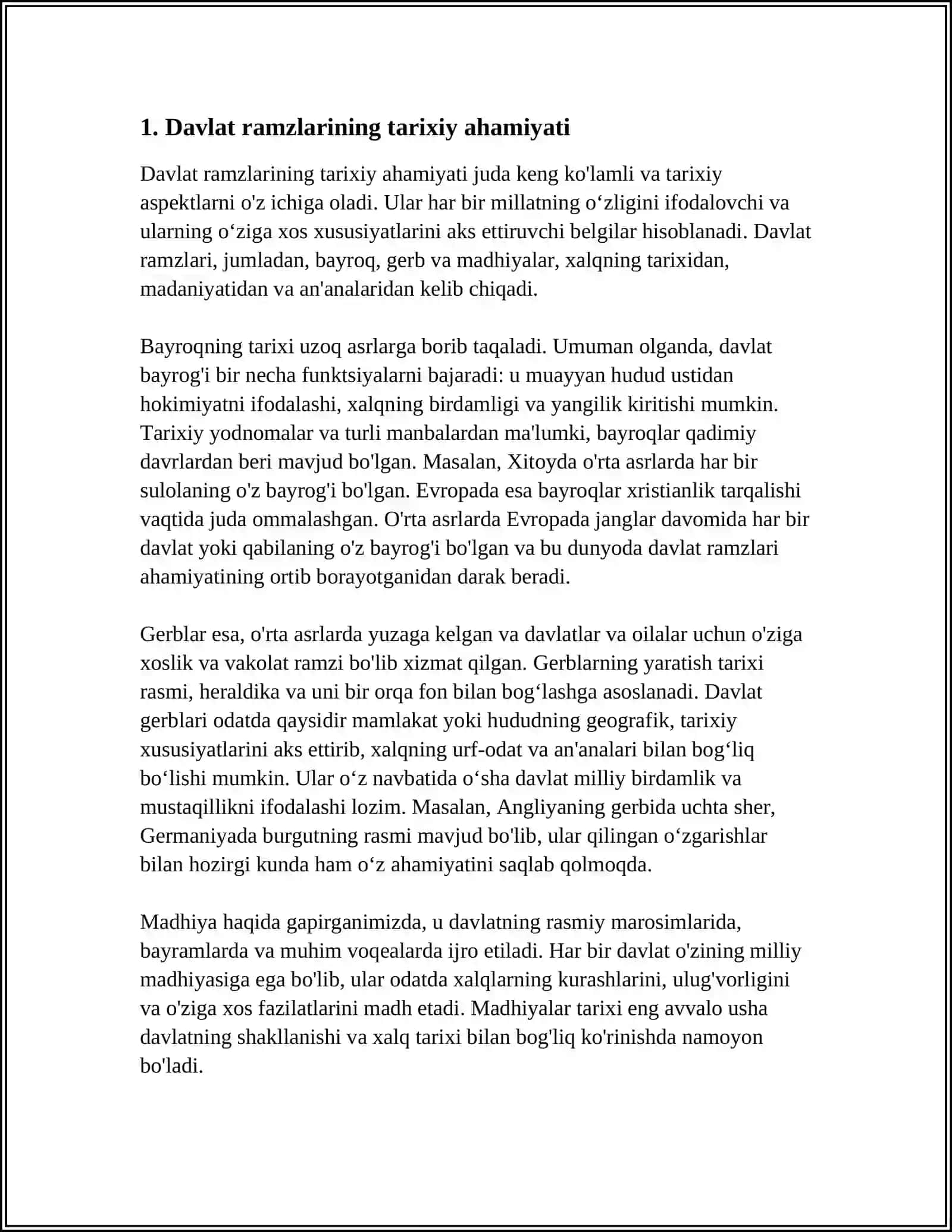 DAVLAT RAMZLARI, ULARNING YOSHLARDAGI MILLIY GʻURURINI SHAKILLANTRISHDAGI OʻRNI 3