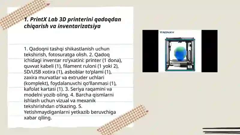 PrintX Lab-3D printer 3