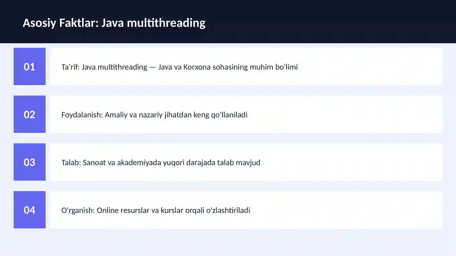 DASTURLASH | JAVA VA KORXONA 3