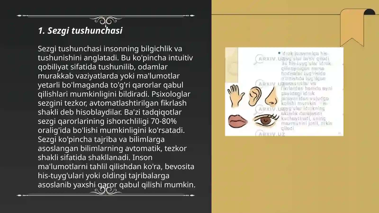 Sezgi va idrok,ularning farqlari 3