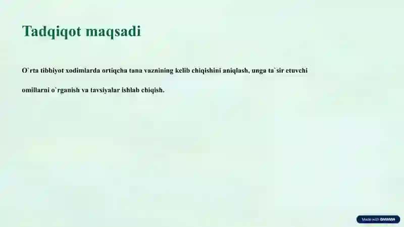 Semizlik. O'rtacha tibbiyot xodimining ortiqcha tana vazni. Ortiqcha tana vazni. 3