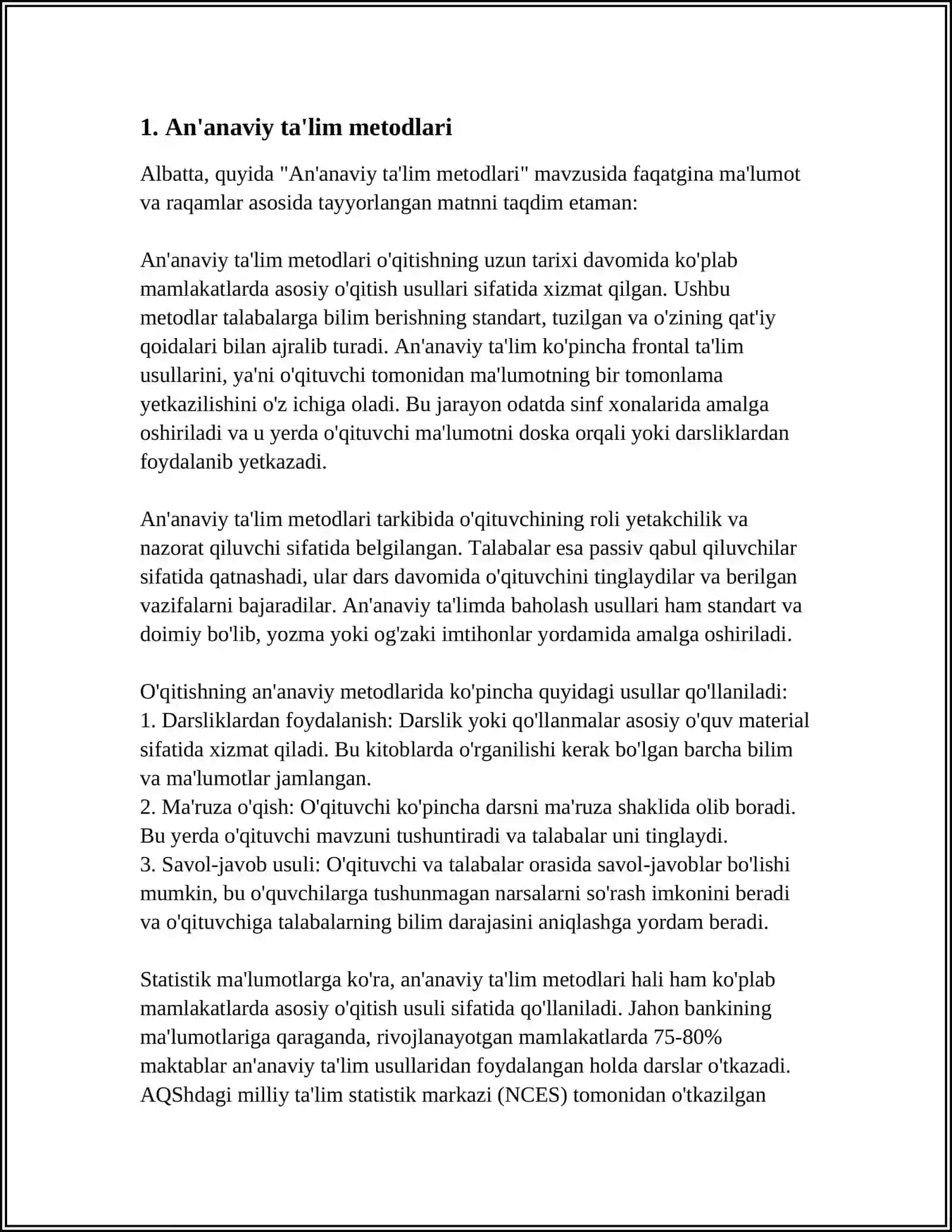 An'anaviy ta'lim metodlari 3