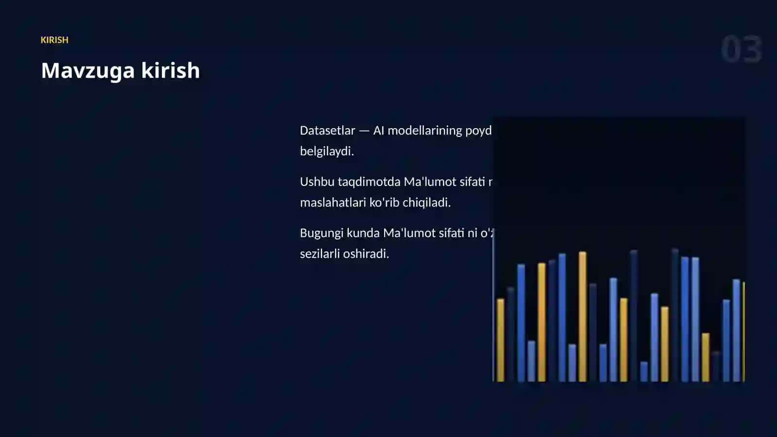 DATASETLAR VA MA'LUMOT 3