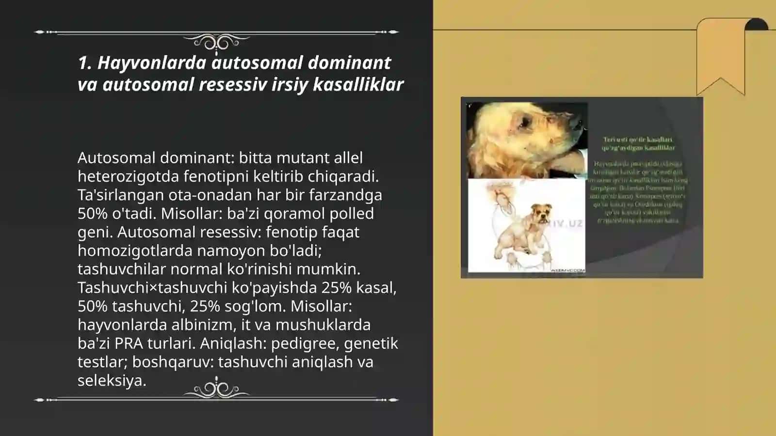 Hayvonlarda irsiyat, irsiy va tug'ma kasalliklar 3