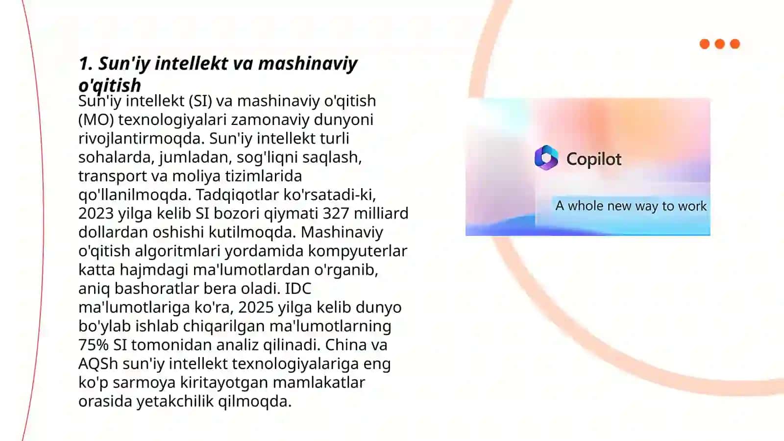 Sun'iy intellekt va mashinaviy o'qitish 3
