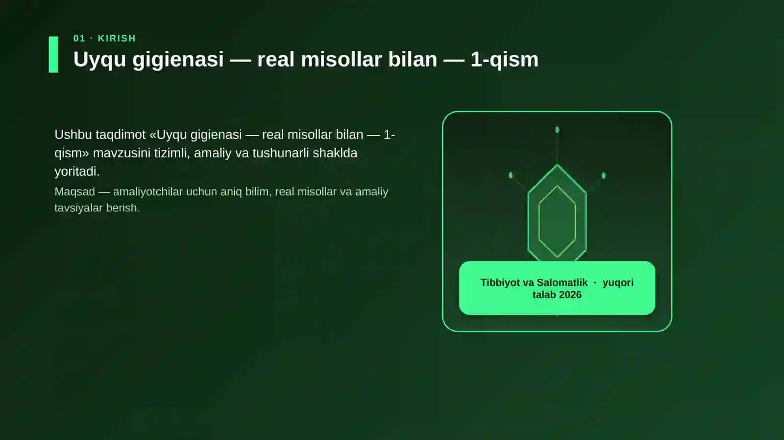Uyqu gigienasi — real misollar bilan — 1-qism 3