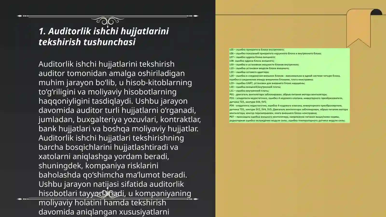 Auditorlik ishchi hujjatlarini tekshirish asoslari yuzasidan auditor xatti-xarakati 3