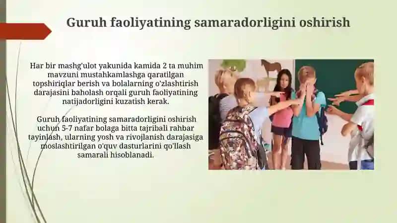 Guruh Faoliyati Oshirish 3