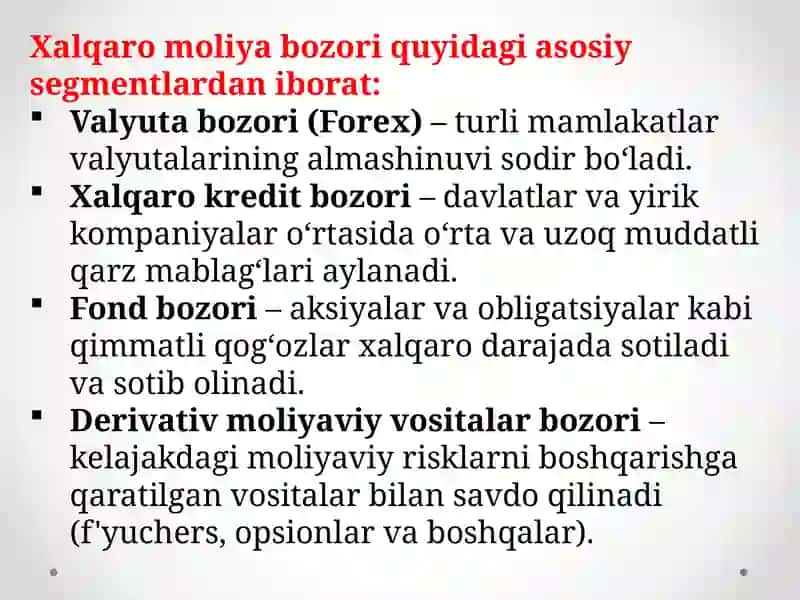 Xalqaro moliya bozori va uning evolutsiyasi 3