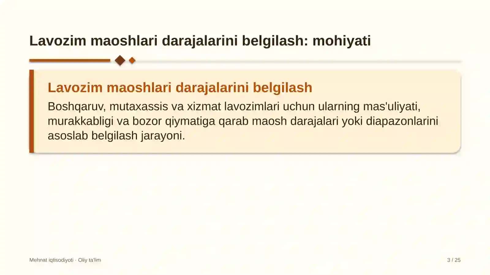 Ekstremal turizmda lavozim maoshlari darajalarini belgilash 3